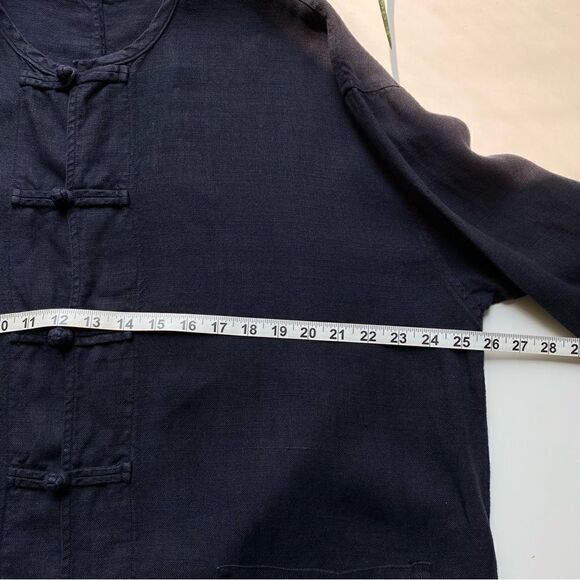 Dosa mandarin jacket kung fu tang suit black linen XL - Picture 6 of 10